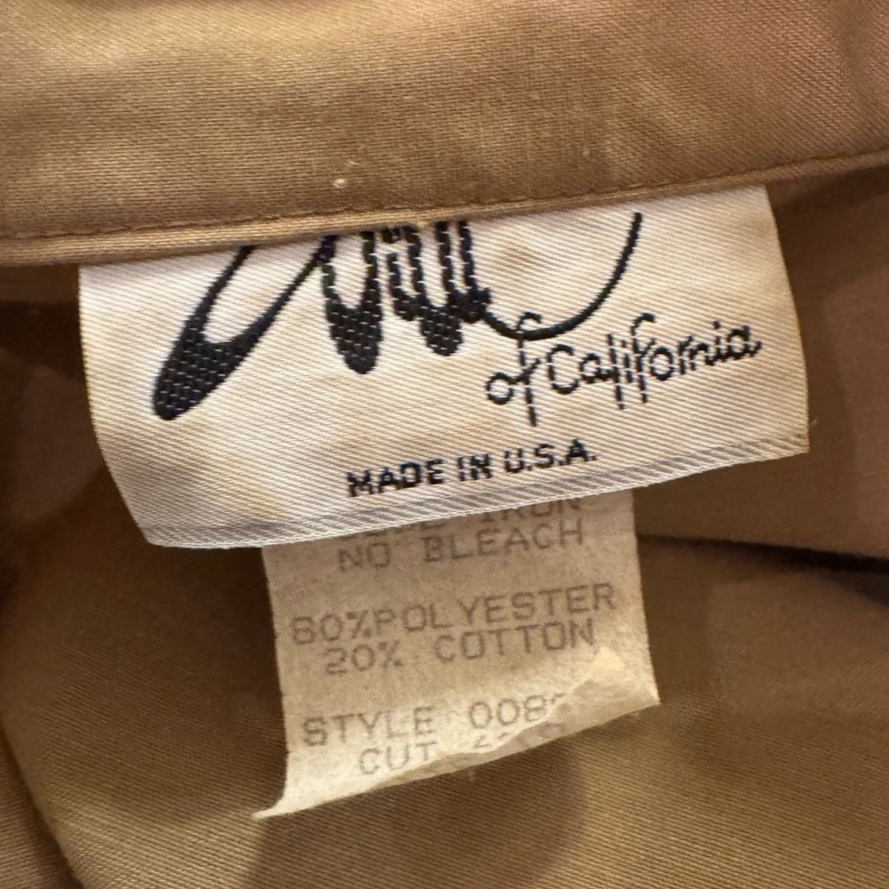 Vintage Made in USA Camp or Stewardess Khaki Dress Midi Sz 10 Medium Belt Pleats - Picture 8 of 9
